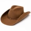 Cody James Men's Fawn Pinch Front Leather Stud Band Wool Hat  -Cody James 2000234015 200 P1