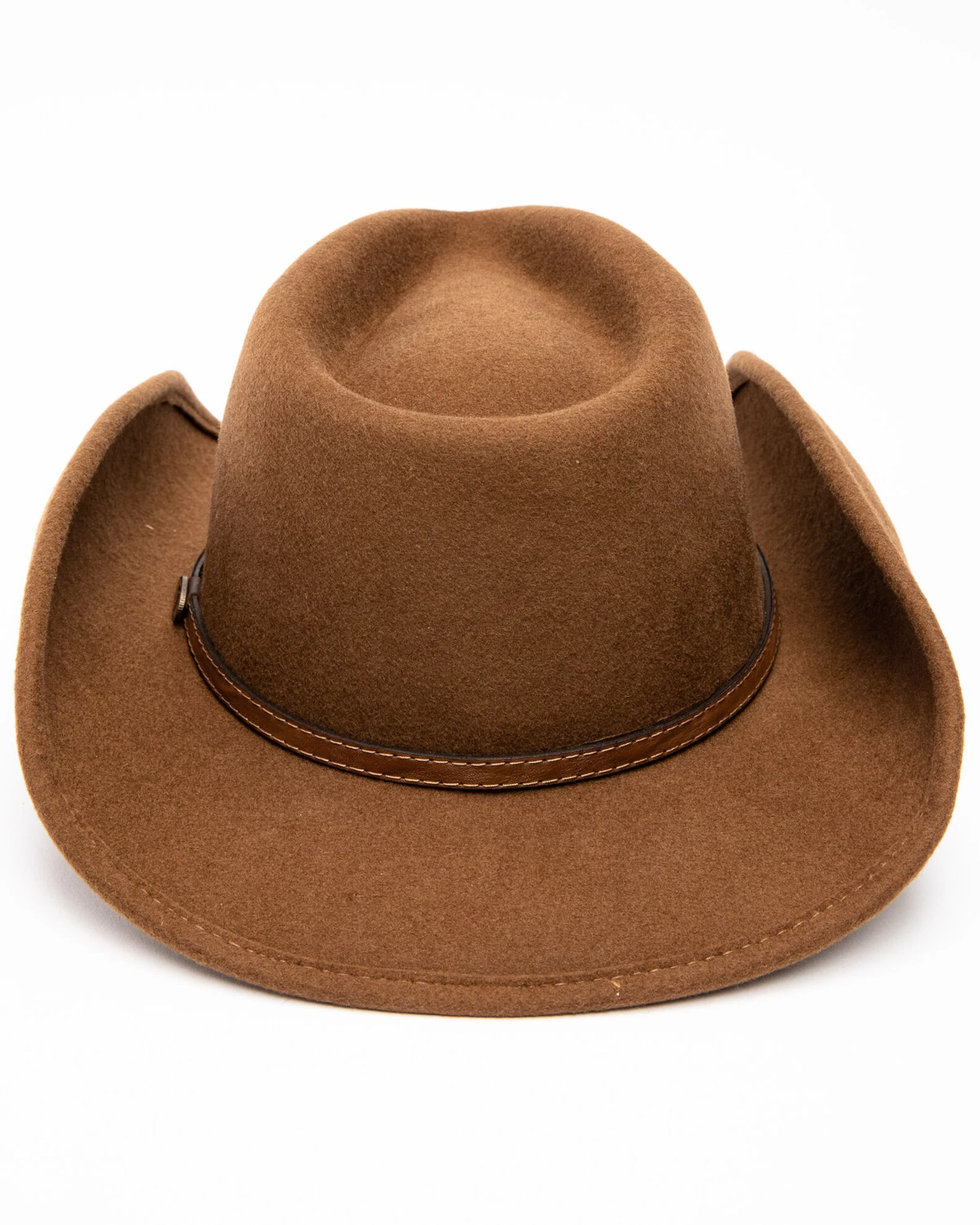 Cody James Men's Fawn Pinch Front Leather Stud Band Wool Hat 7 Cody James Men's Fawn Pinch Front Leather Stud Band Wool Hat - Image 5