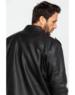 Cody James Men's Backwoods Distressed Faux Leather Moto Jacket - Big & Tall -Cody James 2000282519 200 P5