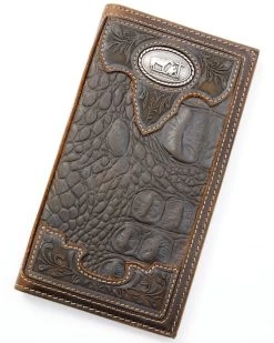 Cody James Men's Bi-Fold Crocodile Print Embossed Rodeo Wallet
