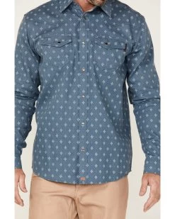 Cody James Men's FR Foulard Print Long Sleeve Pearl Snap Work Shirt