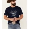 Cody James Men's Heather Navy Eagle Western Graphic Short Sleeve T-Shirt  -Cody James 2000343149 410 P1