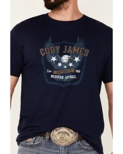 Cody James Men's Heather Navy Eagle Western Graphic Short Sleeve T-Shirt  -Cody James 2000343149 410 P3