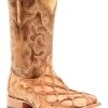 Cody James Men's Caramel Matte Pirarucu Exotic Western Boots - Broad Square Toe  -Cody James 2000351586 255 P1