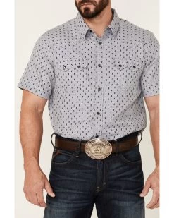 Cody James Men's Double Arrow Geo Print Short Sleeve Snap Western Shirt  -Cody James 2000351749 020 P3
