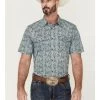 Cody James Men's Vista Paisley Print Short Sleeve Snap Western Shirt - Big & Tall 