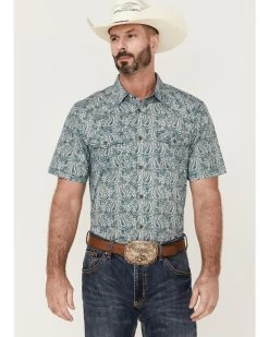 Cody James Men's Vista Paisley Print Short Sleeve Snap Western Shirt - Big & Tall 