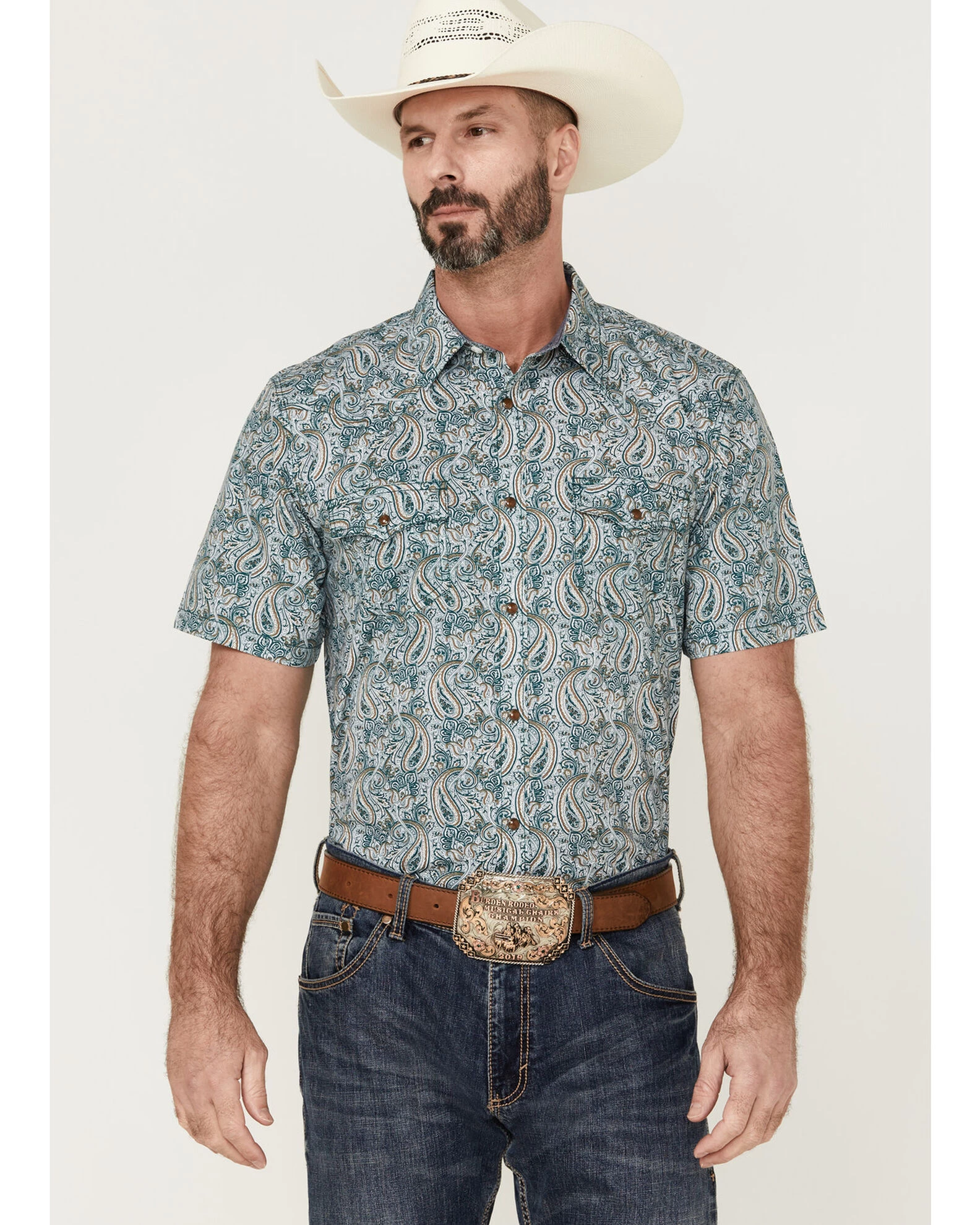 Cody James Men's Vista Paisley Print Short Sleeve Snap Western Shirt - Big & Tall 3 Cody James Men's Vista Paisley Print Short Sleeve Snap Western Shirt - Big & Tall