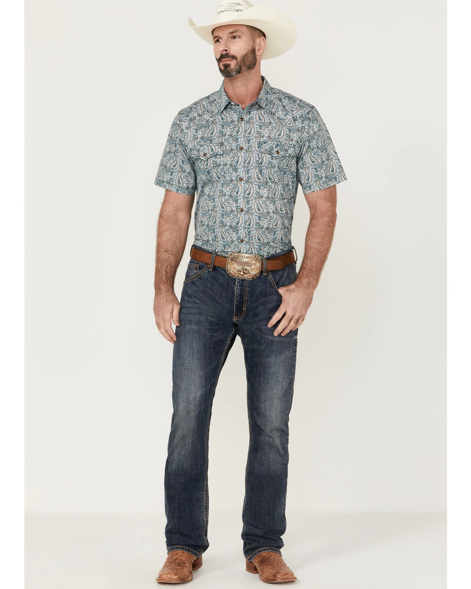 Cody James Men's Vista Paisley Print Short Sleeve Snap Western Shirt - Big & Tall 4 Cody James Men's Vista Paisley Print Short Sleeve Snap Western Shirt - Big & Tall - Image 2