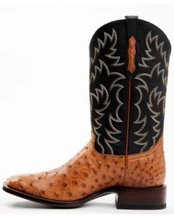 Cody James Men's Full Quill Cognac Ostrich Exotic Western Boots - Broad Square Toe  -Cody James 2000359772 001 P3