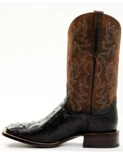 Cody James Men's Saddle Black Full-Quill Ostrich Exotic Western Boots - Broad Square Toe -Cody James 2000359778 001 P3 1