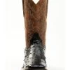 Cody James Men's Saddle Black Full-Quill Ostrich Exotic Western Boots - Broad Square Toe