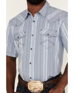 Cody James Men's Springs Vertical Stripe Short Sleeve Snap Western Shirt  -Cody James 2000364855 400 P3
