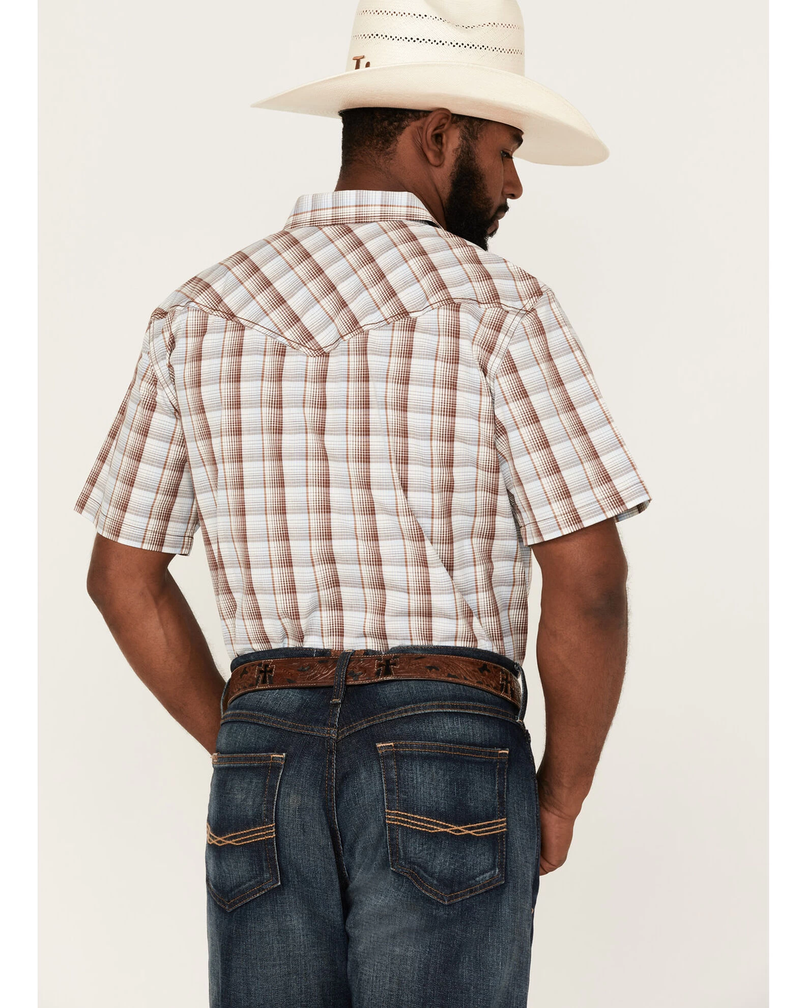 Cody James Men's Mount Vernon Small Plaid Short Sleeve Pearl Snap Western Shirt 6 Cody James Men's Mount Vernon Small Plaid Short Sleeve Pearl Snap Western Shirt - Image 4