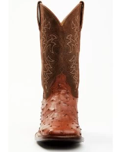 Cody James Men's Brandy Genuine Ostrich Exotic Western Boots - Broad Square Toe -Cody James 2000371858 600 P4