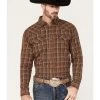 Cody James Men's Rusty Nail Small Plaid Print Long Sleeve Snap Western Flannel Shirt - Big & Tall 