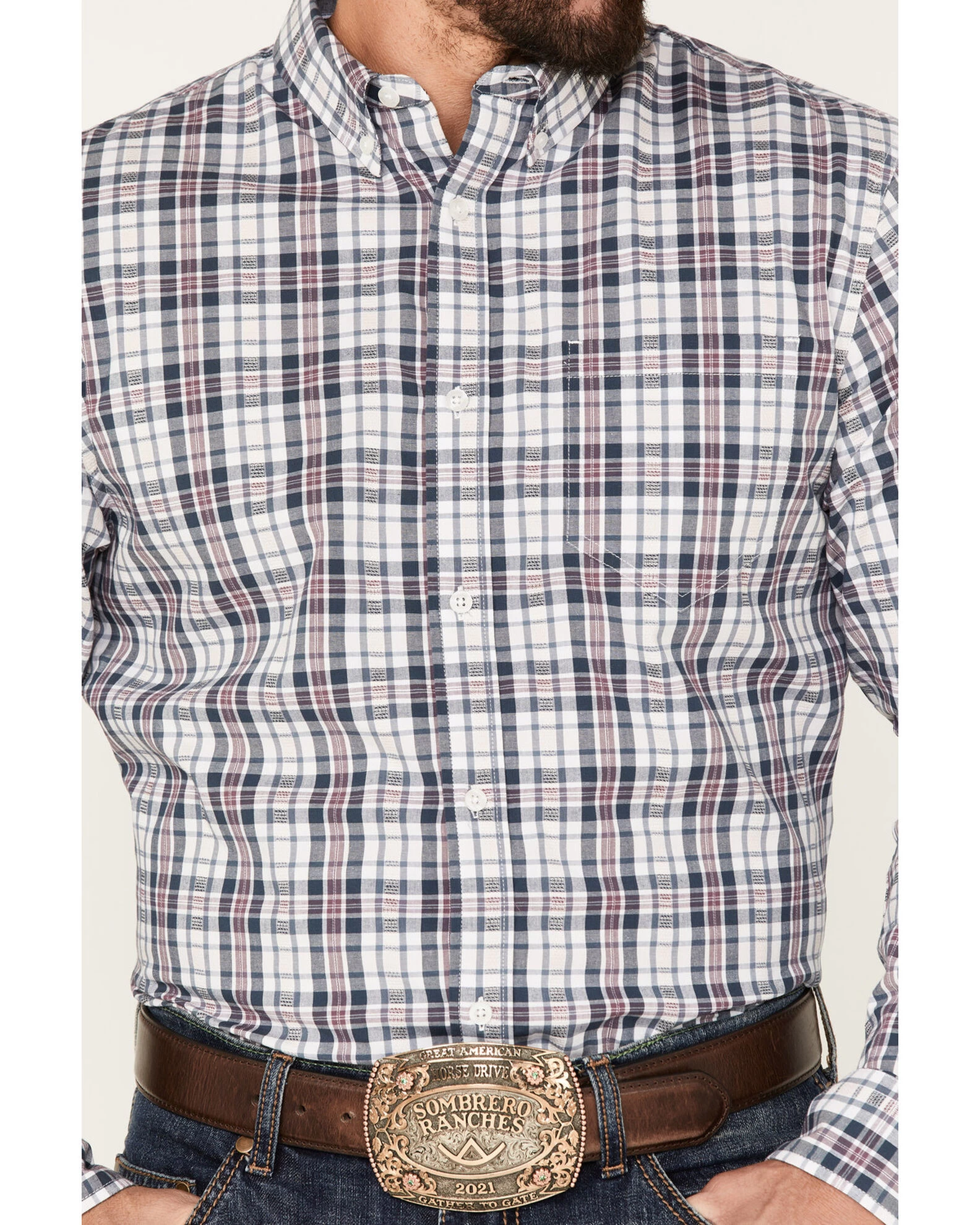 Cody James Men's Tonight Small Plaid Print Button-Down Western Shirt 5 Cody James Men's Tonight Small Plaid Print Button-Down Western Shirt - Image 3