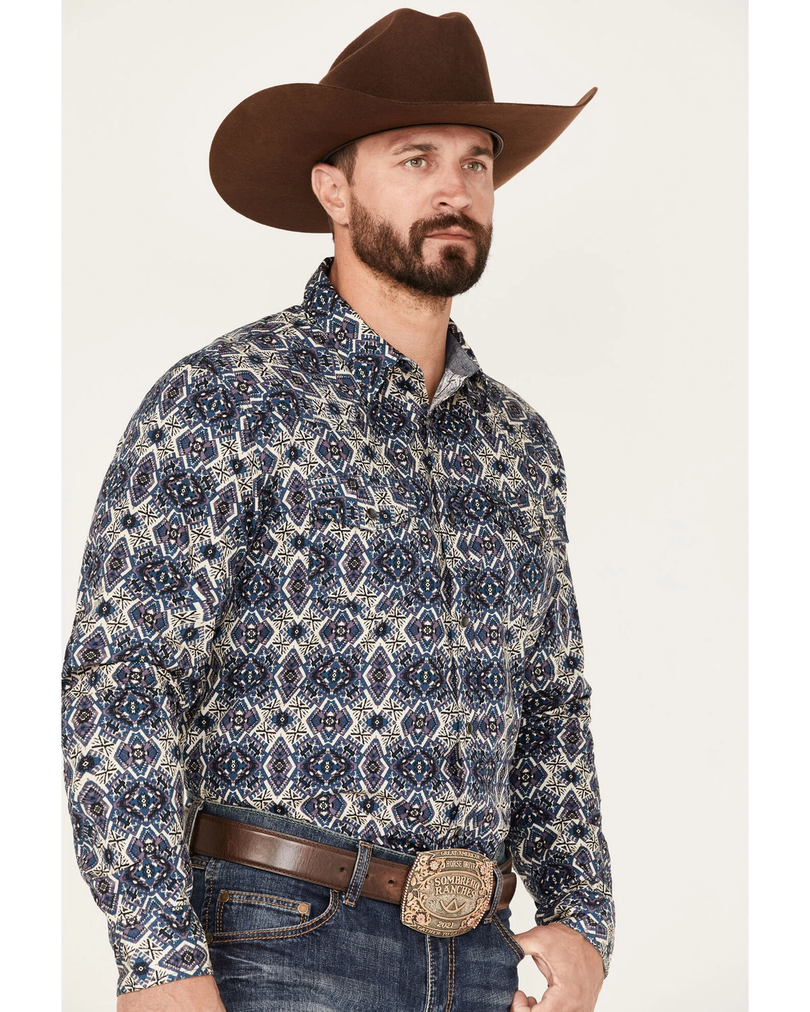 Cody James Men's Appalacian Southwestern Print Snap Western Shirt 4 Cody James Men's Appalacian Southwestern Print Snap Western Shirt - Image 2