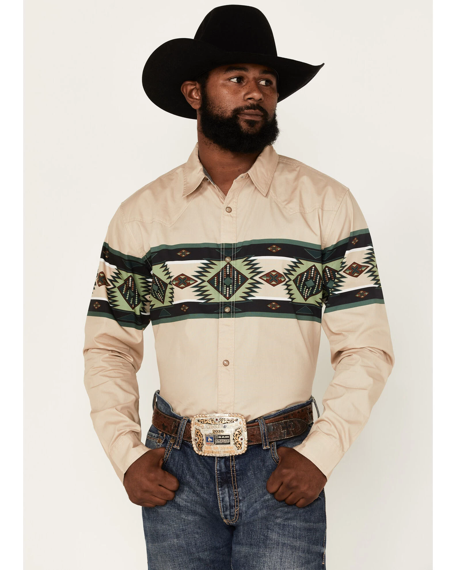Cody James Men's Coyote Border Long Sleeve Snap Western Shirt 3 Cody James Men's Coyote Border Long Sleeve Snap Western Shirt