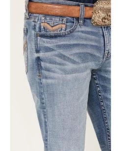Cody James Men's Dodge City Light Wash Relaxed Boot Stretch Denim Jeans