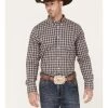 Cody James Men's Wes Plaid Print Long Sleeve Button Down Stretch Western Shirt - Big & Tall -Cody James 2000381306 110 P1