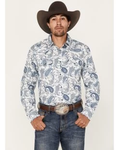 Cody James Men's Home Town Paisley Print Long Sleeve Snap Western Shirt
