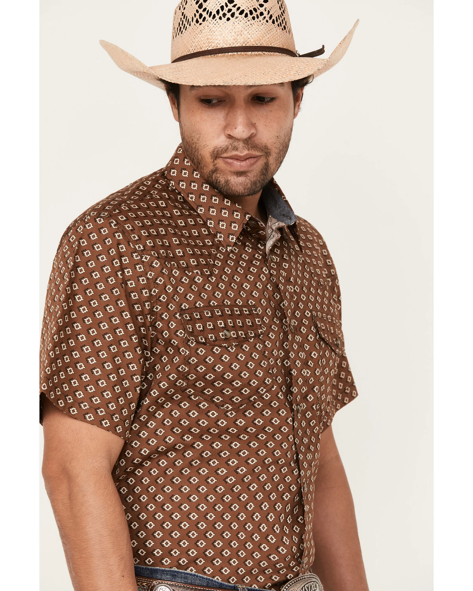 Cody James Men's Rabbit Foot Geo Print Short Sleeve Snap Western Shirt 4 Cody James Men's Rabbit Foot Geo Print Short Sleeve Snap Western Shirt - Image 2