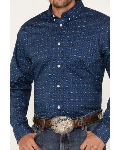 Cody James Men's 2nd Round Geo Print Long Sleeve Button-Down Western Shirt -Cody James 2000383200 401 P3