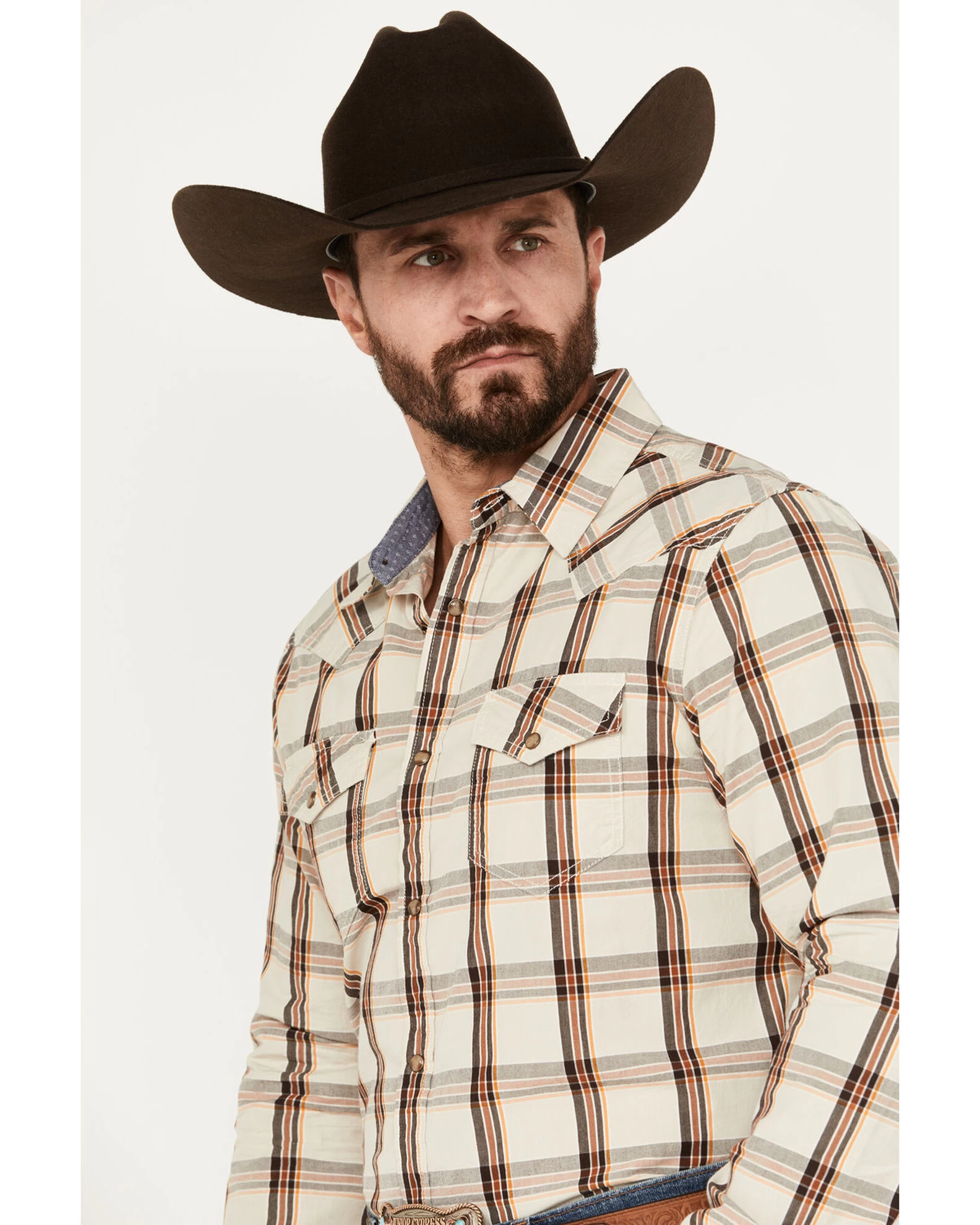 Cody James Men's Sundowner Plaid Print Long Sleeve Western Snap Shirt 4 Cody James Men's Sundowner Plaid Print Long Sleeve Western Snap Shirt - Image 2