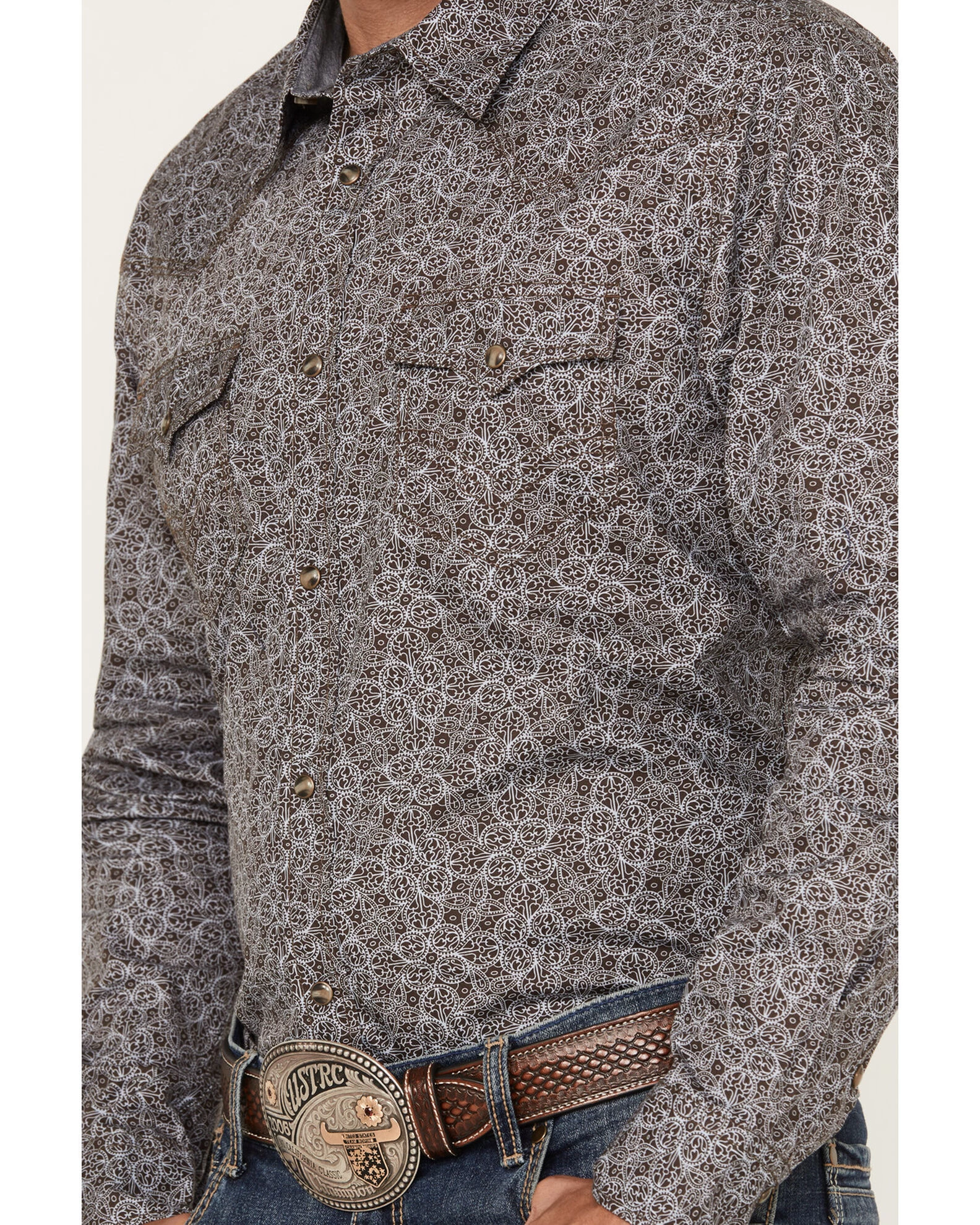 Cody James Men's Down Range Medallion Print Long Sleeve Western Snap Shirt 5 Cody James Men's Down Range Medallion Print Long Sleeve Western Snap Shirt - Image 3