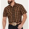Cody James Men's Caliente Small Plaid Print Short Sleeve Western Snap Shirt -Cody James 2000385977 440 P1