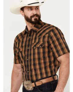 Cody James Men's Caliente Small Plaid Print Short Sleeve Western Snap Shirt -Cody James 2000385977 440 P2
