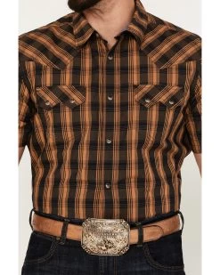 Cody James Men's Caliente Small Plaid Print Short Sleeve Western Snap Shirt -Cody James 2000385977 440 P3