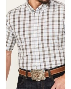 Cody James Men's Bryce Plaid Print Short Sleeve Button-Down Stretch Western Shirt - Big -Cody James 2000385999 450 P3