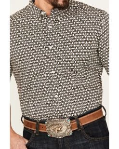 Cody James Men's Dillon Geo Print Short Sleeve Button-Down Stretch Western Shirt - Tall -Cody James 2000386003 280 P3