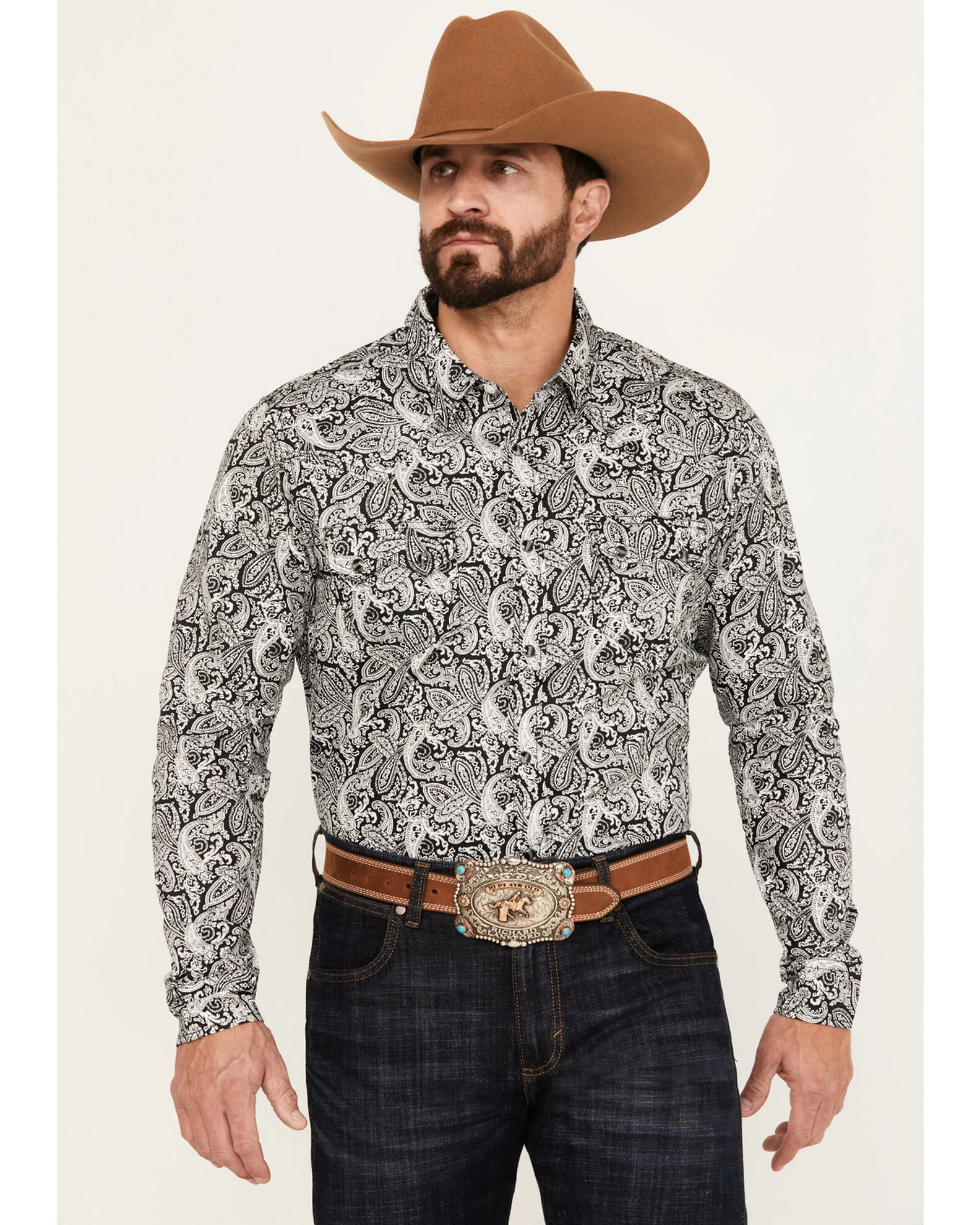 Cody James Men's Mamba Paisley Print Long Sleeve Western Snap Shirt 3 Cody James Men's Mamba Paisley Print Long Sleeve Western Snap Shirt