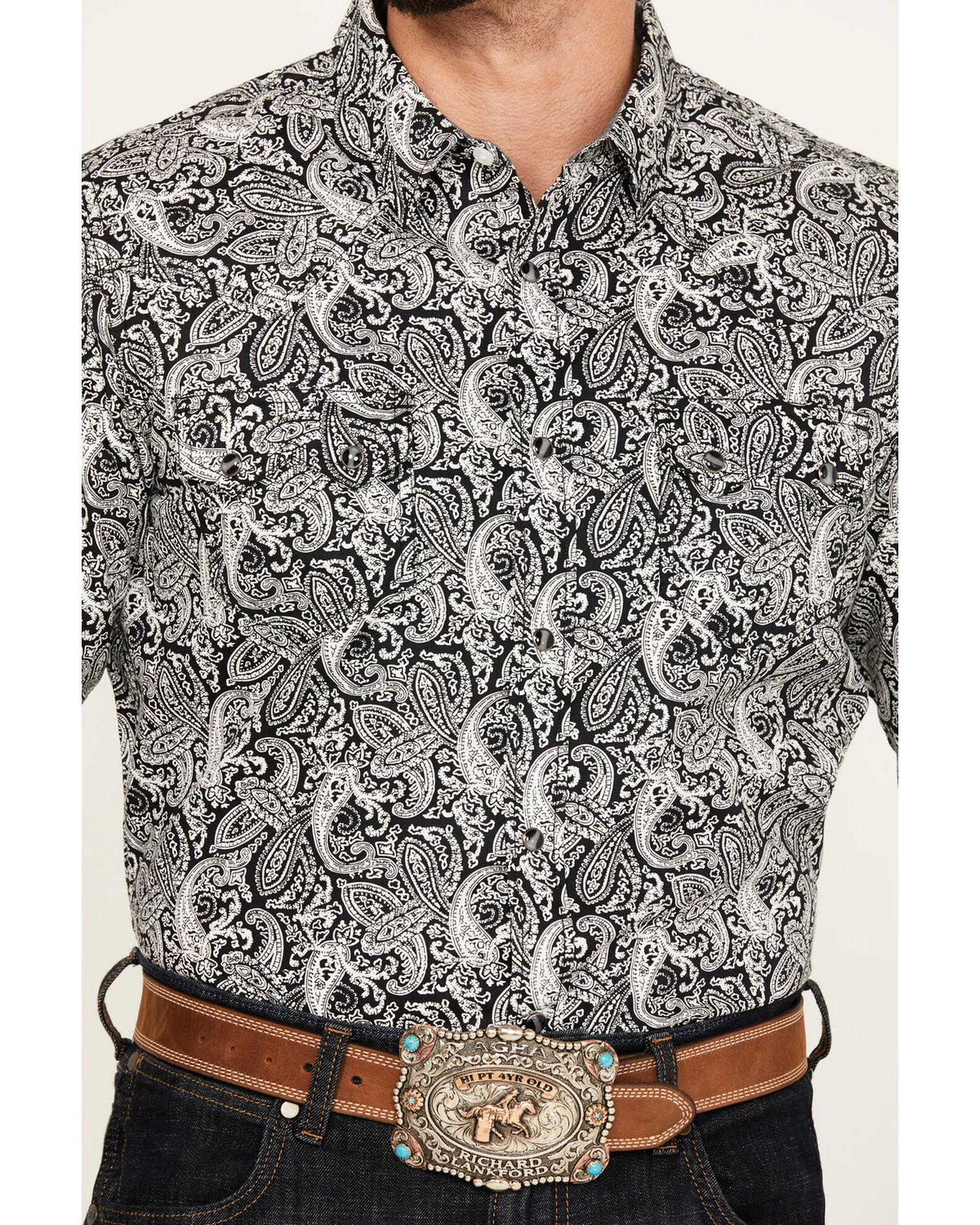 Cody James Men's Mamba Paisley Print Long Sleeve Western Snap Shirt 5 Cody James Men's Mamba Paisley Print Long Sleeve Western Snap Shirt - Image 3