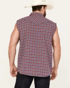 Cody James Men's Plaid Stars Bubba Sleeveless Western Shirt -Cody James 2000386233 410 P4